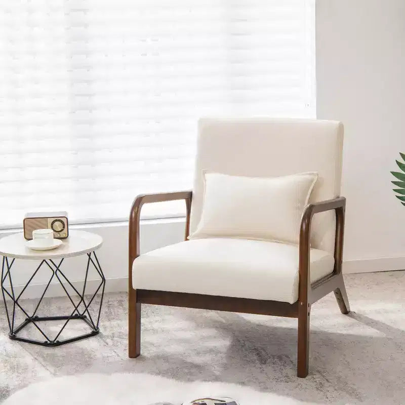 Costway Fauteuil moderne 1 ou 2 pièces avec cadre en bois de caoutchouc et oreiller lombaire Gris/Beige