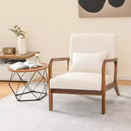 Costway Fauteuil moderne 1 ou 2 pièces avec cadre en bois de caoutchouc et oreiller lombaire Gris/Beige