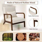 Costway Fauteuil moderne 1 ou 2 pièces avec cadre en bois de caoutchouc et oreiller lombaire Gris/Beige