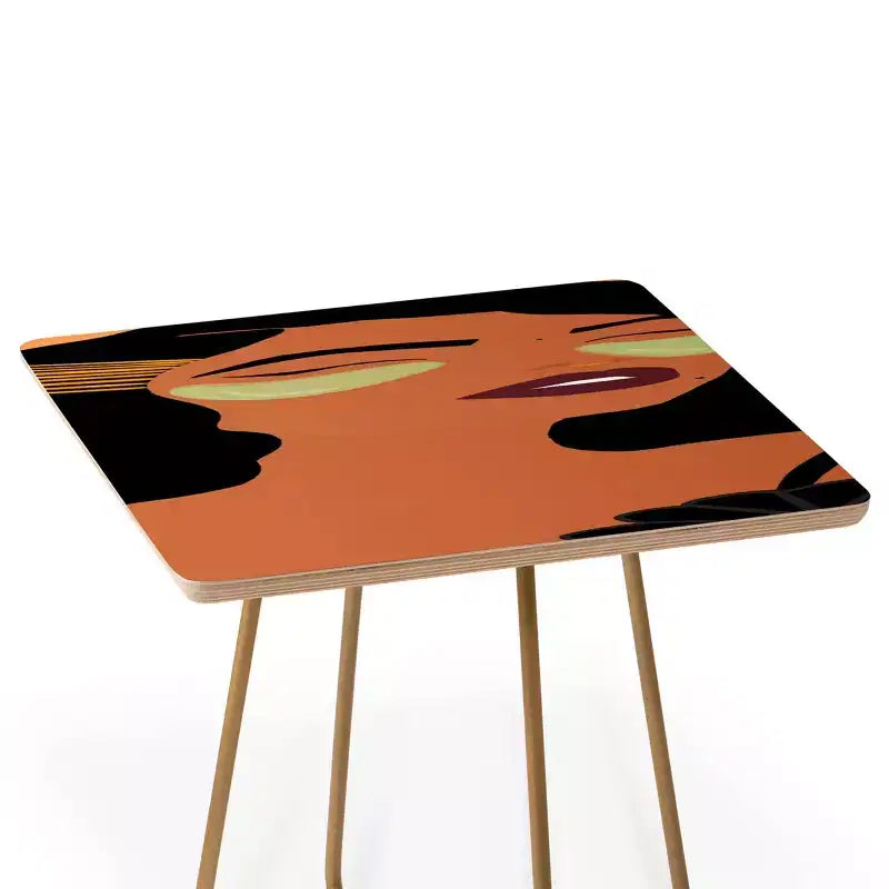 EELISE_NDRI Table d'appoint carrée Mean Greens - Deny Designs