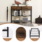 Table Console Costway avec 2 Tiroirs pour Entrée Salon, Marron Rustique/Noyer