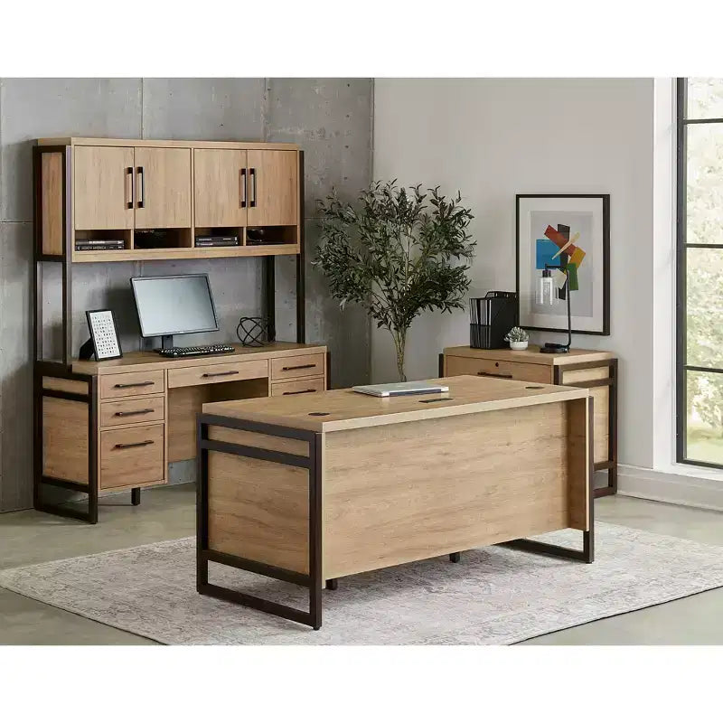 Bureau d'ordinateur Mason en stratifié bois avec tiroirs - Martin Furniture