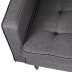 Fauteuil Merrick Lane du milieu du siècle avec revêtement capitonné et pieds en bois massif