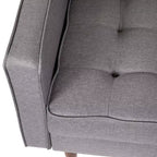Fauteuil Merrick Lane du milieu du siècle avec revêtement capitonné et pieds en bois massif