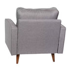 Fauteuil Merrick Lane du milieu du siècle avec revêtement capitonné et pieds en bois massif