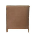 LuxenHome Commode d'appoint 3 tiroirs 71,6 cm (H) x 64 cm (l) en bois naturel avec motifs floraux blancs. Marron