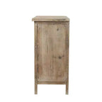 LuxenHome Commode d'appoint 3 tiroirs 71,6 cm (H) x 64 cm (l) en bois naturel avec motifs floraux blancs. Marron
