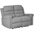 HOMCOM Modern Loveseat Recliner Sofa with Thick Sponge Padding, 2 Seater Couch Recliner Couch Manual Reclining Sofa Loveseat Couch
