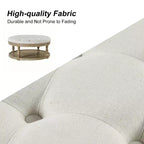 Pouf de cocktail rond touffeté transitionnel large Illyria 36 avec rangement et garnitures de clous pour chambre à coucher et salon | ART OF LIVING DESIGNS