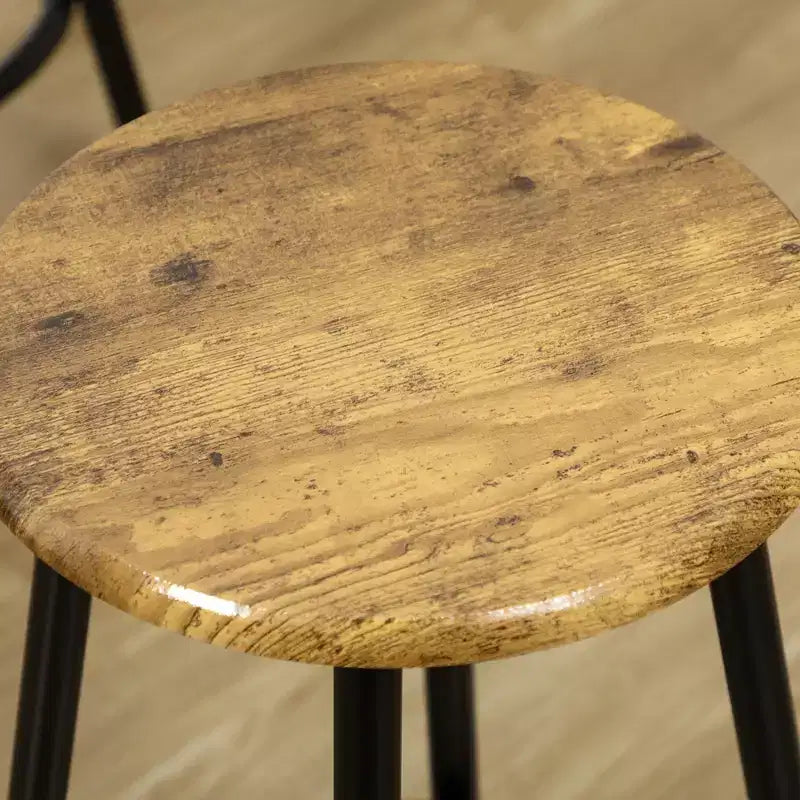 HOMCOM Ensemble 5 Pièces Table de Bar Hauteur Comptoir et Chaises, Table de Bar Rustique avec Tabourets, Table de Cuisine avec 4 Chaises et Plateau en Bois