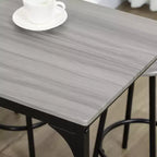 HOMCOM Ensemble 5 Pièces Table de Bar Hauteur Comptoir et Chaises, Table de Bar Rustique avec Tabourets, Table de Cuisine avec 4 Chaises et Plateau en Bois