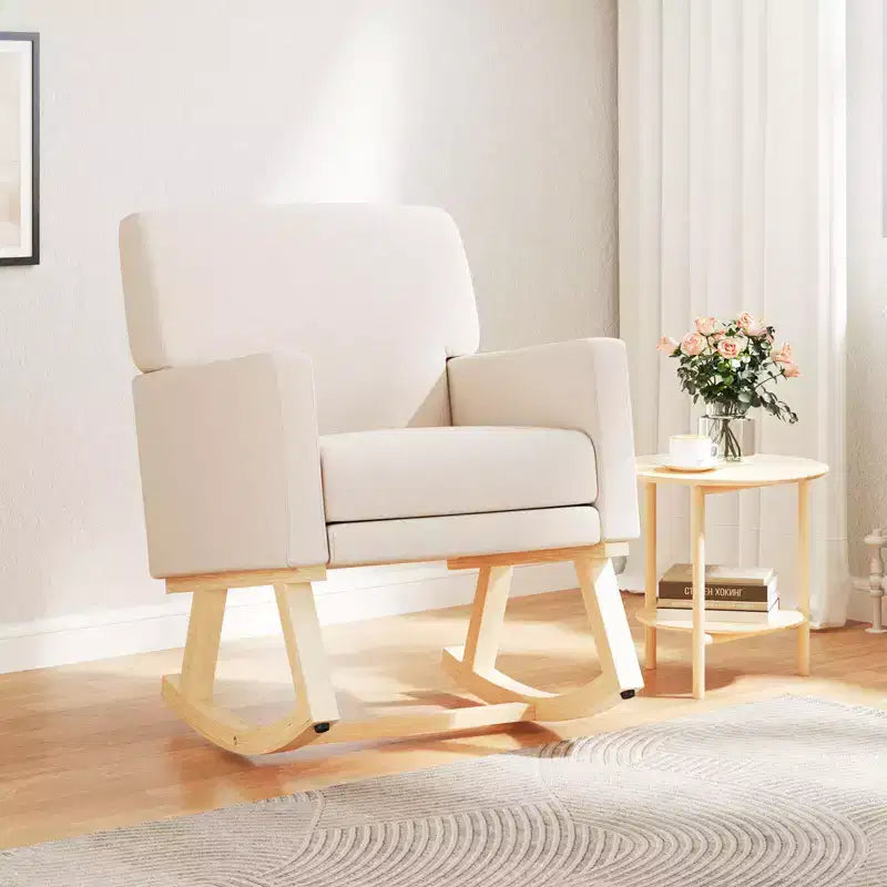 Costway Fauteuil à Bascule Moderne Rembourré pour Salon Chambre