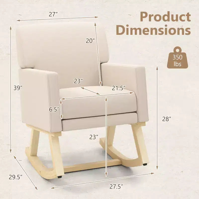 Costway Fauteuil à Bascule Moderne Rembourré pour Salon Chambre