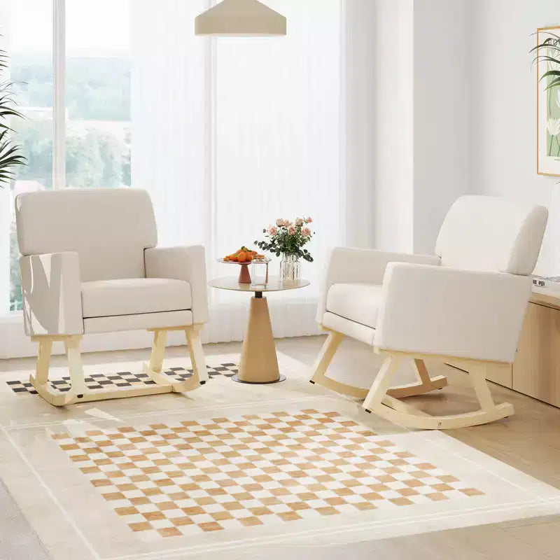Costway Fauteuil à Bascule Moderne Rembourré pour Salon Chambre