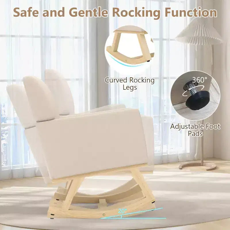 Costway Fauteuil à Bascule Moderne Rembourré pour Salon Chambre