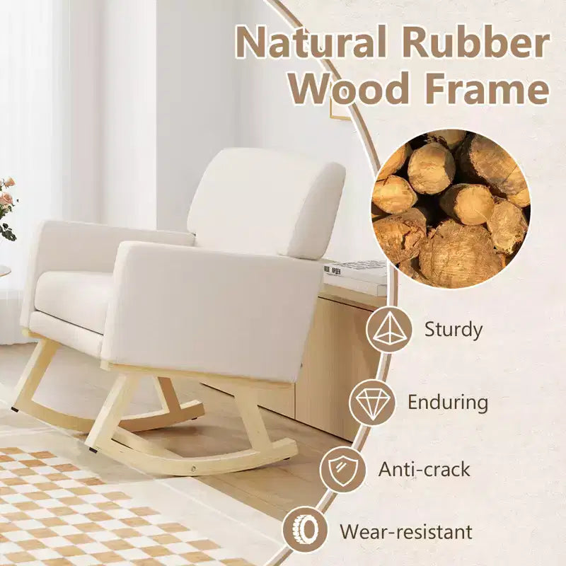 Costway Fauteuil à Bascule Moderne Rembourré pour Salon Chambre