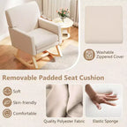 Costway Fauteuil à Bascule Moderne Rembourré pour Salon Chambre