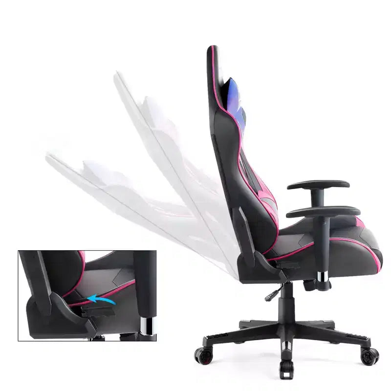 Chaise de Bureau Gaming en Cuir PU avec Appuie-tête et Coussin Lombaire Ajustables - GTRACING