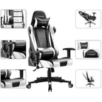 Chaise de Bureau Gaming en Cuir PU avec Appuie-tête et Coussin Lombaire Ajustables - GTRACING