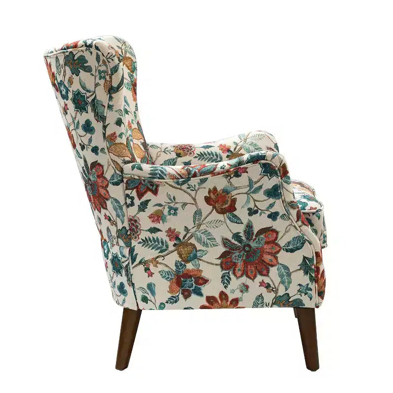 Lot de 2 fauteuils de salon confortables Nikolaus avec motif floral | ART OF LIVING DESIGNS-ROUGE