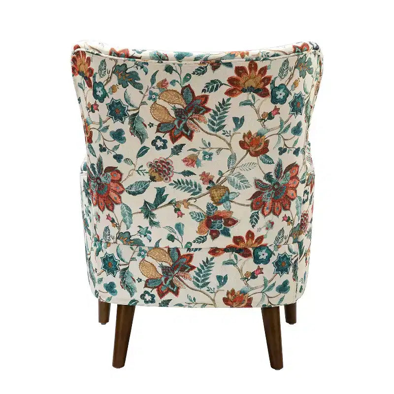 Lot de 2 fauteuils de salon confortables Nikolaus avec motif floral | ART OF LIVING DESIGNS-ROUGE