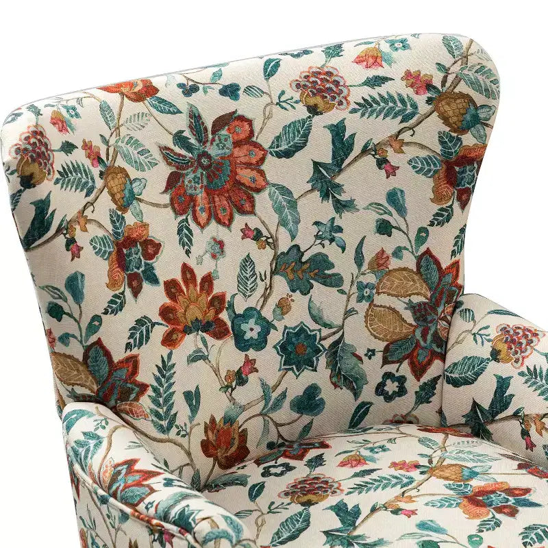 Lot de 2 fauteuils de salon confortables Nikolaus avec motif floral | ART OF LIVING DESIGNS-ROUGE