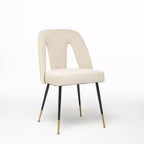 Lot de 2 Chaises de Salle à Manger Modernes Rembourrées en Velours avec Clous Décoratifs et Pieds en Métal Noir à Bout Doré-ModernLuxe