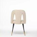 Lot de 2 Chaises de Salle à Manger Modernes Rembourrées en Velours avec Clous Décoratifs et Pieds en Métal Noir à Bout Doré-ModernLuxe