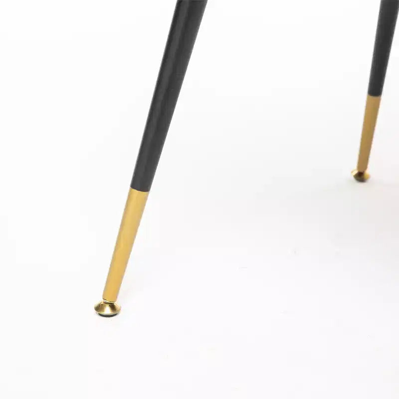 Lot de 2 Chaises de Salle à Manger Modernes Rembourrées en Velours avec Clous Décoratifs et Pieds en Métal Noir à Bout Doré-ModernLuxe