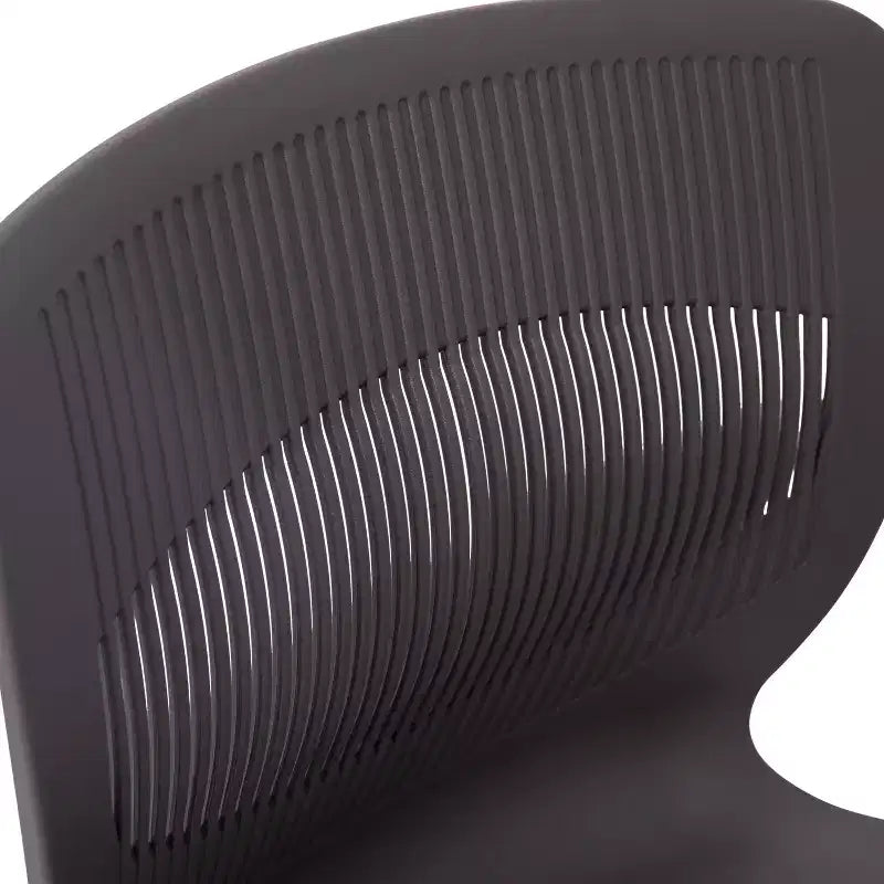 Chaise empilable ergonomique en polypropylène Emma and Oliver, capacité 350 kg, avec support lombaire et structure en acier