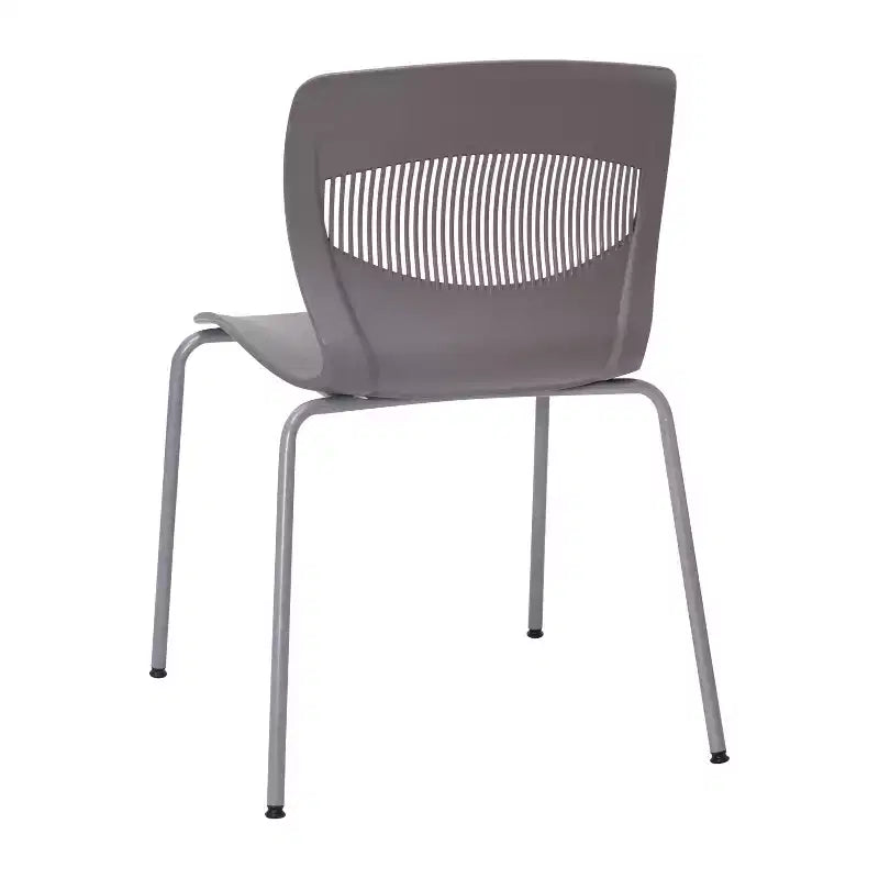 Chaise empilable ergonomique en polypropylène Emma and Oliver, capacité 350 kg, avec support lombaire et structure en acier