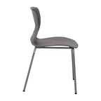 Chaise empilable ergonomique en polypropylène Emma and Oliver, capacité 350 kg, avec support lombaire et structure en acier