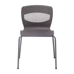 Chaise empilable ergonomique en polypropylène Emma and Oliver, capacité 350 kg, avec support lombaire et structure en acier