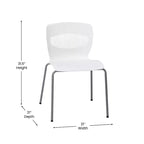 Chaise empilable ergonomique en polypropylène Emma and Oliver, capacité 350 kg, avec support lombaire et structure en acier