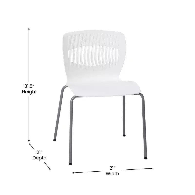 Chaise empilable ergonomique en polypropylène Emma and Oliver, capacité 350 kg, avec support lombaire et structure en acier