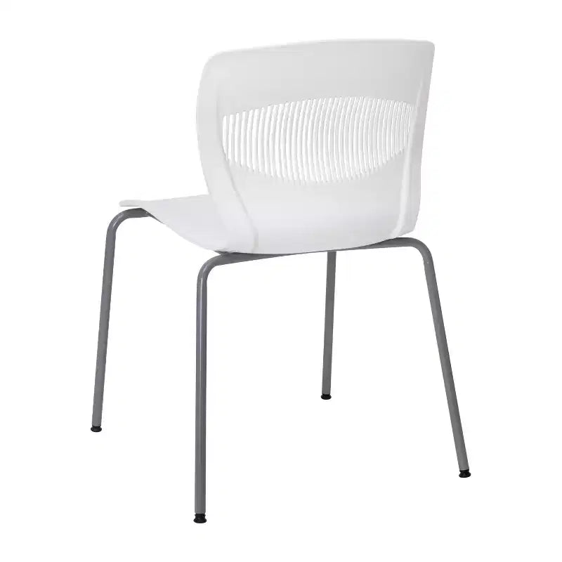 Chaise empilable ergonomique en polypropylène Emma and Oliver, capacité 350 kg, avec support lombaire et structure en acier