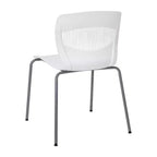 Chaise empilable ergonomique en polypropylène Emma and Oliver, capacité 350 kg, avec support lombaire et structure en acier