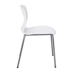 Chaise empilable ergonomique en polypropylène Emma and Oliver, capacité 350 kg, avec support lombaire et structure en acier