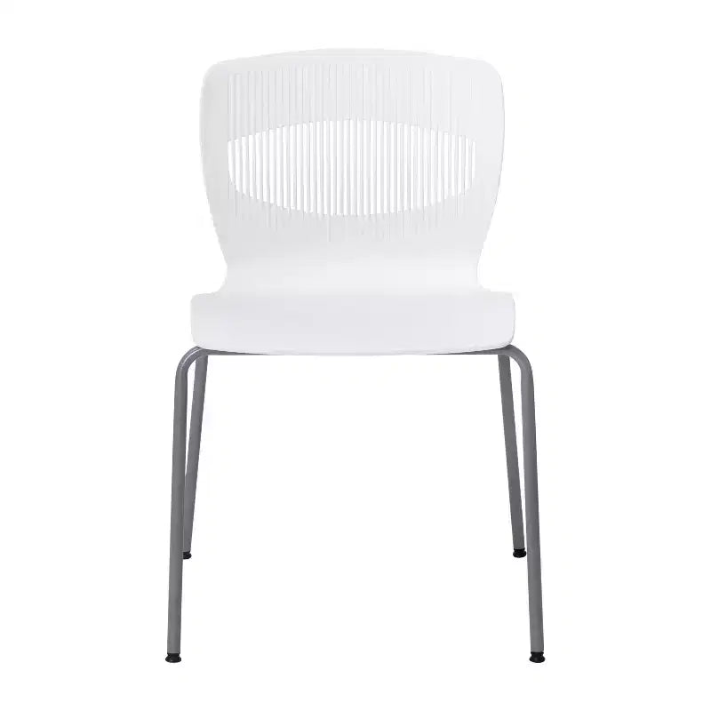 Chaise empilable ergonomique en polypropylène Emma and Oliver, capacité 350 kg, avec support lombaire et structure en acier
