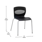 Chaise empilable ergonomique en polypropylène Emma and Oliver, capacité 350 kg, avec support lombaire et structure en acier