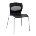 Chaise empilable ergonomique en polypropylène Emma and Oliver, capacité 350 kg, avec support lombaire et structure en acier