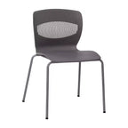 Chaise empilable ergonomique en polypropylène Emma and Oliver, capacité 350 kg, avec support lombaire et structure en acier
