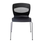 Emma et Oliver Lot de 5 chaises empilables ergonomiques en polypropylène très résistantes avec support lombaire et cadre en acier, capacité de 350 kg
