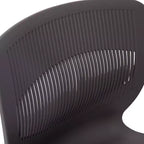 Emma et Oliver Lot de 5 chaises empilables ergonomiques en polypropylène très résistantes avec support lombaire et cadre en acier, capacité de 350 kg
