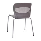 Emma et Oliver Lot de 5 chaises empilables ergonomiques en polypropylène très résistantes avec support lombaire et cadre en acier, capacité de 350 kg