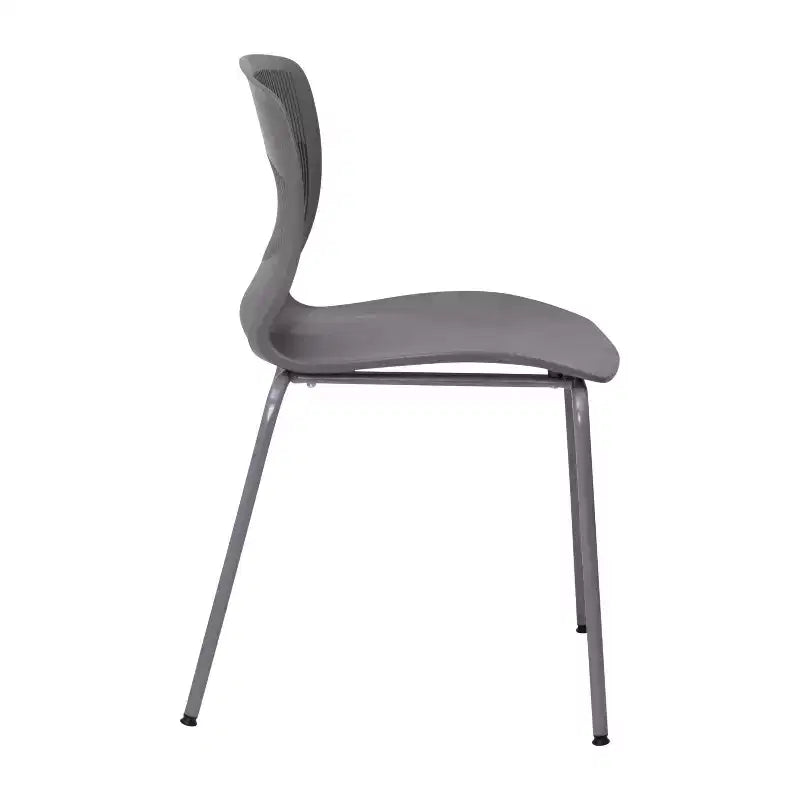 Emma et Oliver Lot de 5 chaises empilables ergonomiques en polypropylène très résistantes avec support lombaire et cadre en acier, capacité de 350 kg