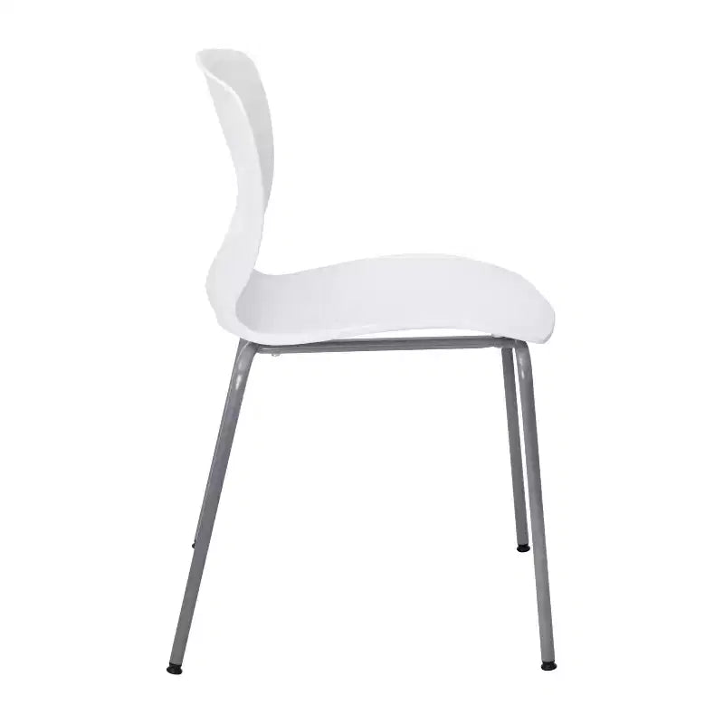 Emma et Oliver Lot de 5 chaises empilables ergonomiques en polypropylène très résistantes avec support lombaire et cadre en acier, capacité de 350 kg