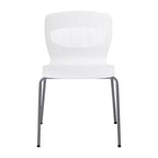 Emma et Oliver Lot de 5 chaises empilables ergonomiques en polypropylène très résistantes avec support lombaire et cadre en acier, capacité de 350 kg