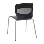 Emma et Oliver Lot de 5 chaises empilables ergonomiques en polypropylène très résistantes avec support lombaire et cadre en acier, capacité de 350 kg