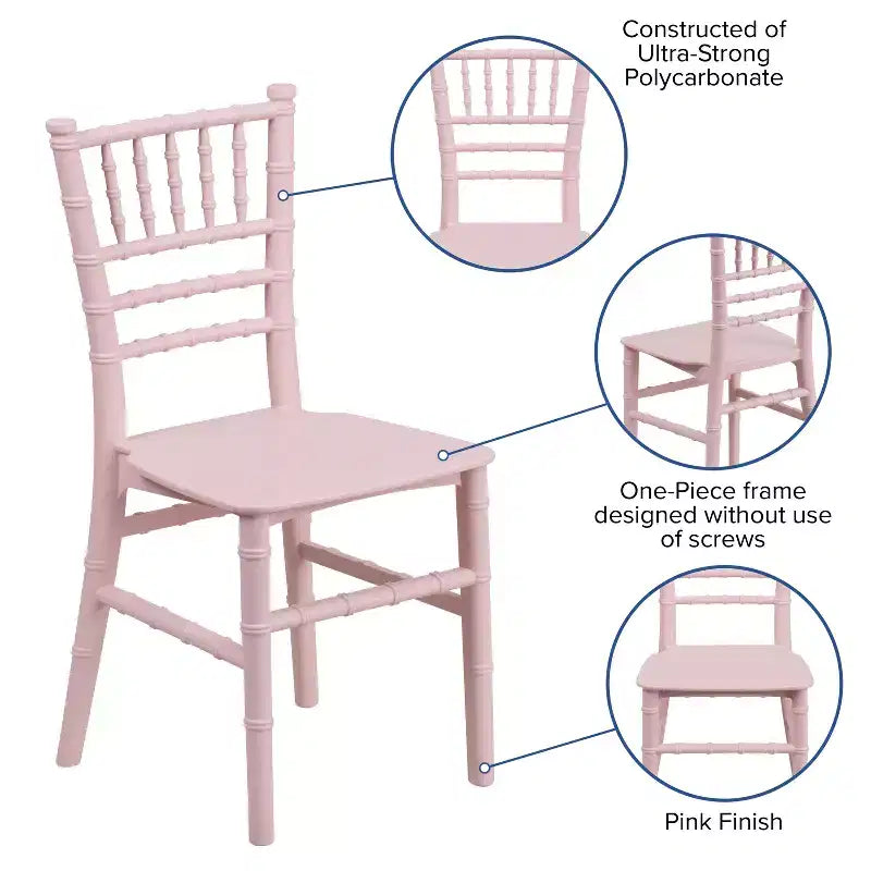 Chaise Chiavari en résine pour enfant Emma et Oliver, lot de 10, pour toutes les occasions, pour la maison ou la location à domicile